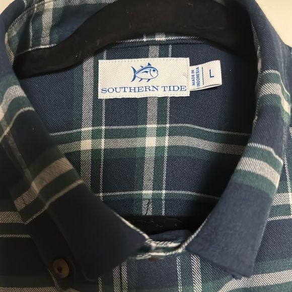 Southern Tide Men's Heron Plaid Flannel Long Sleeve plaid shirt - Picture 7 of 7